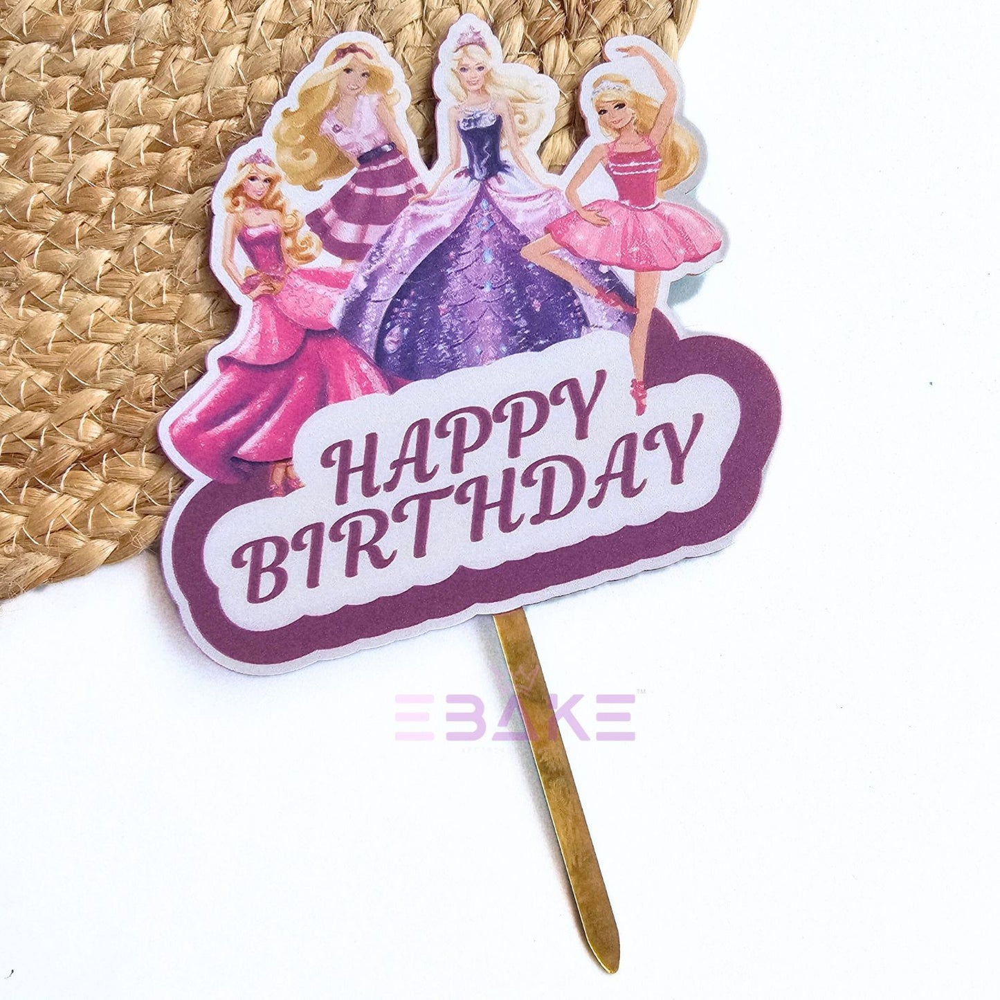Barbie Printed Acrylic Cake Topper