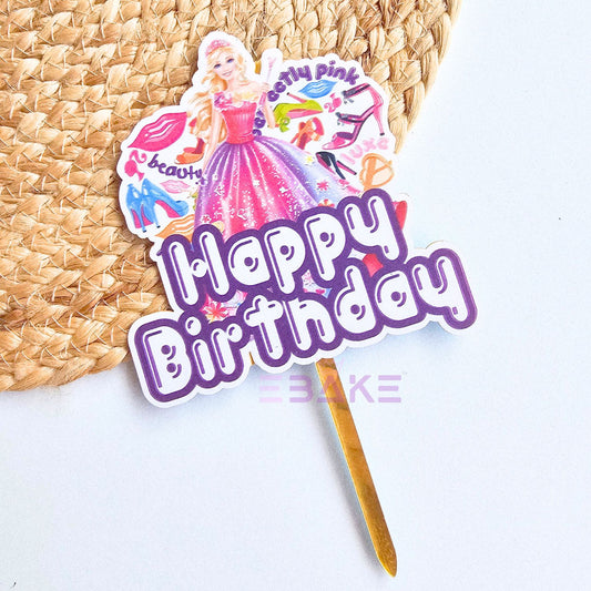 Barbie Printed Acrylic Cake Topper