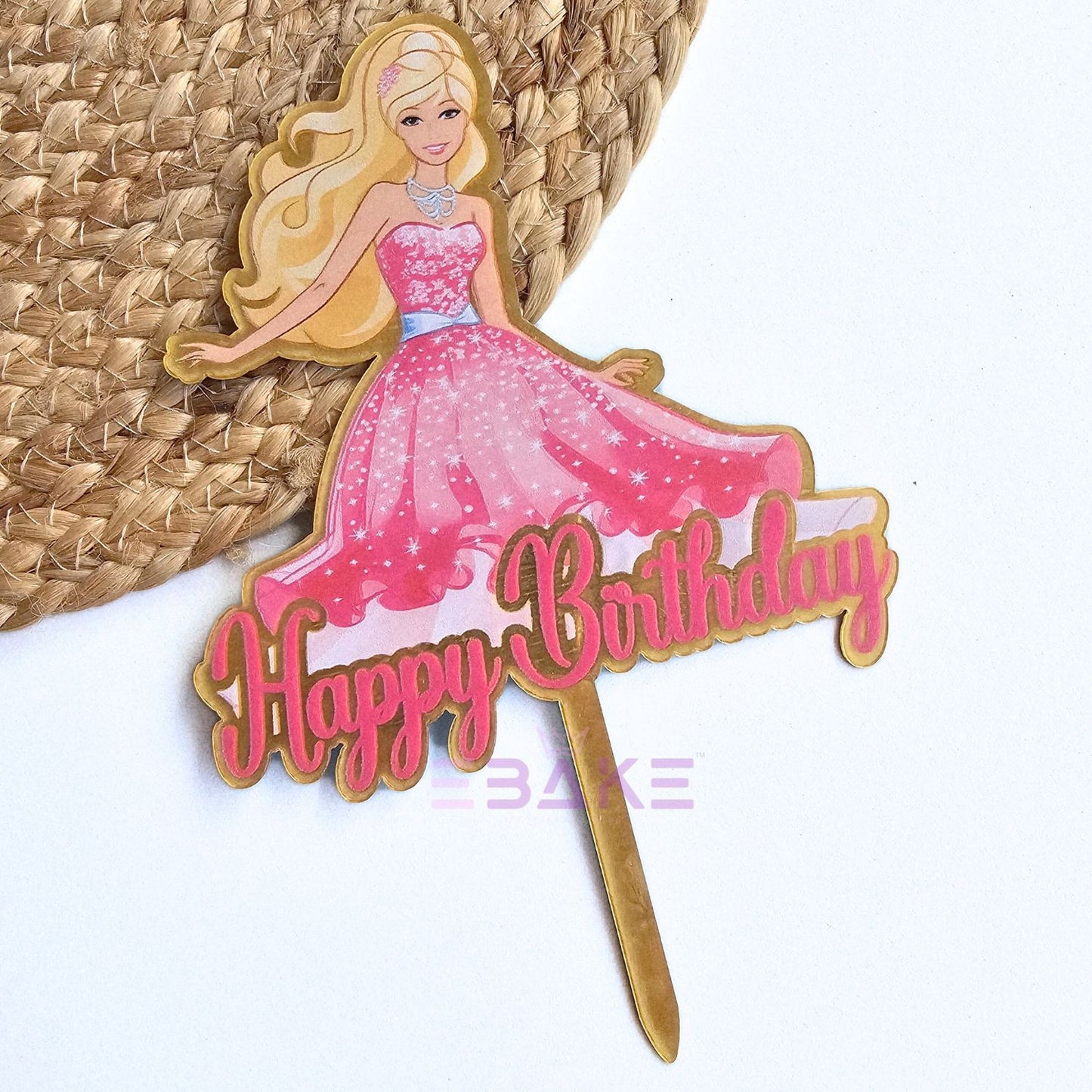 Barbie Printed Acrylic Cake Topper