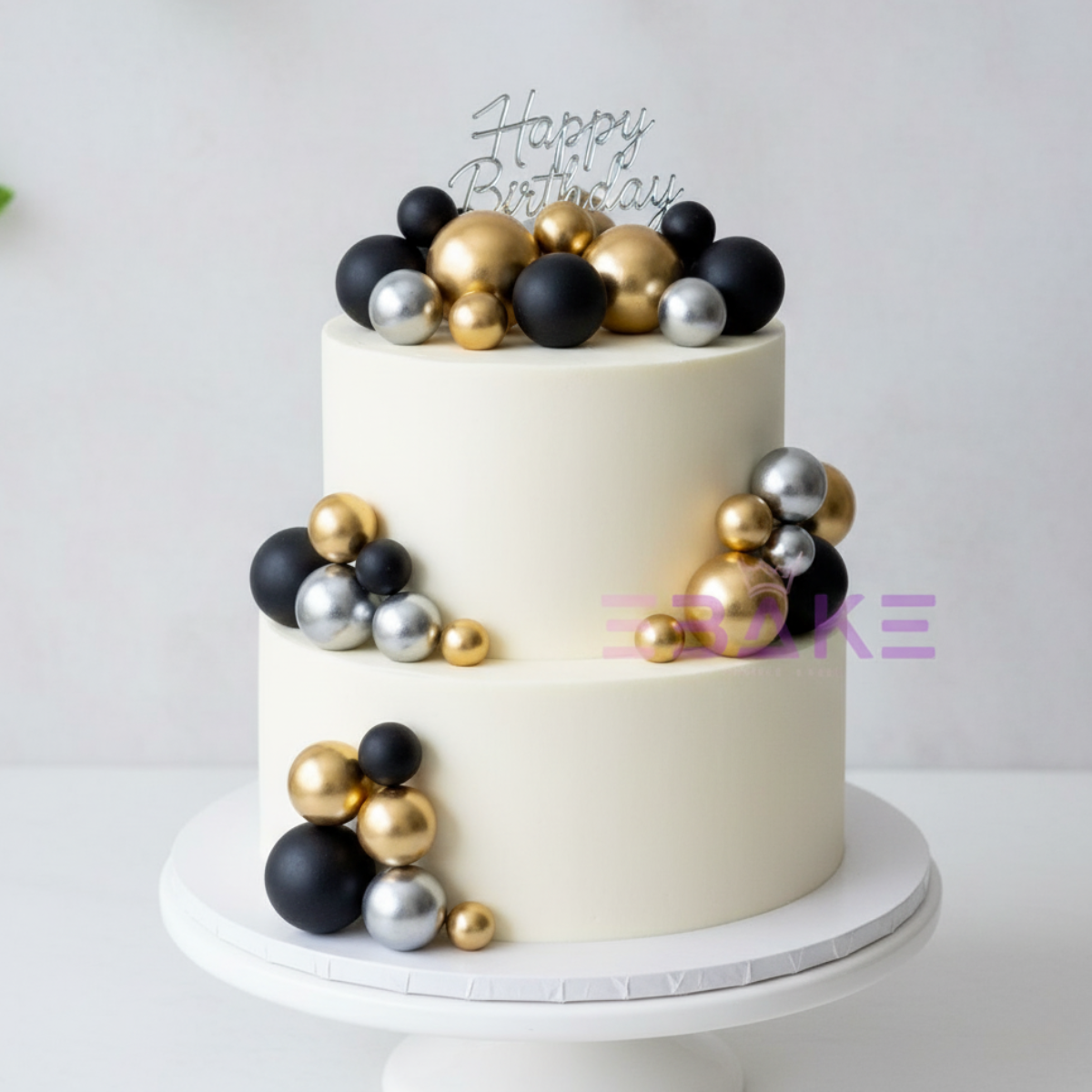 Black Mix Faux Balls- Set Of 20 Pieces