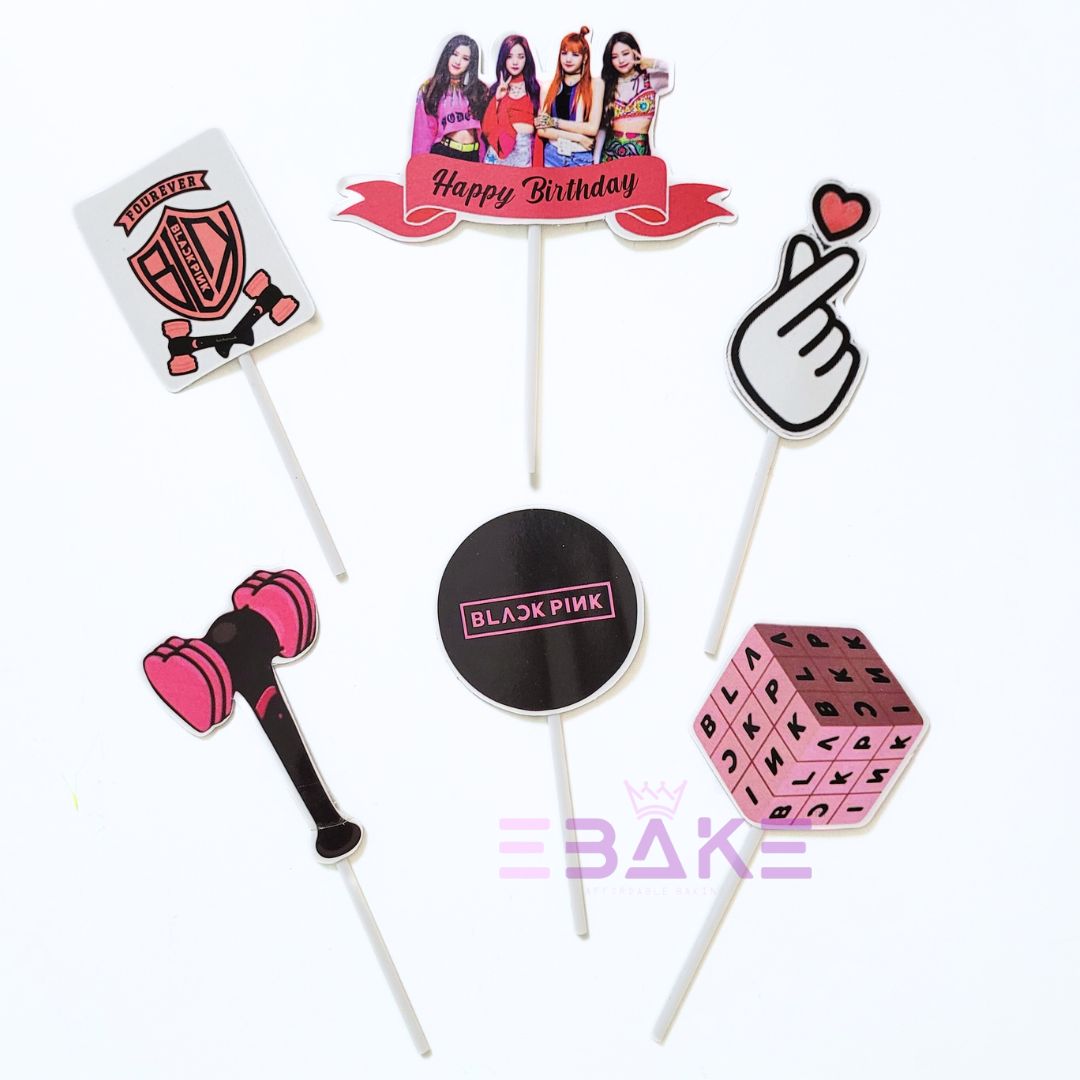 Black Pink Theme Paper Topper Set