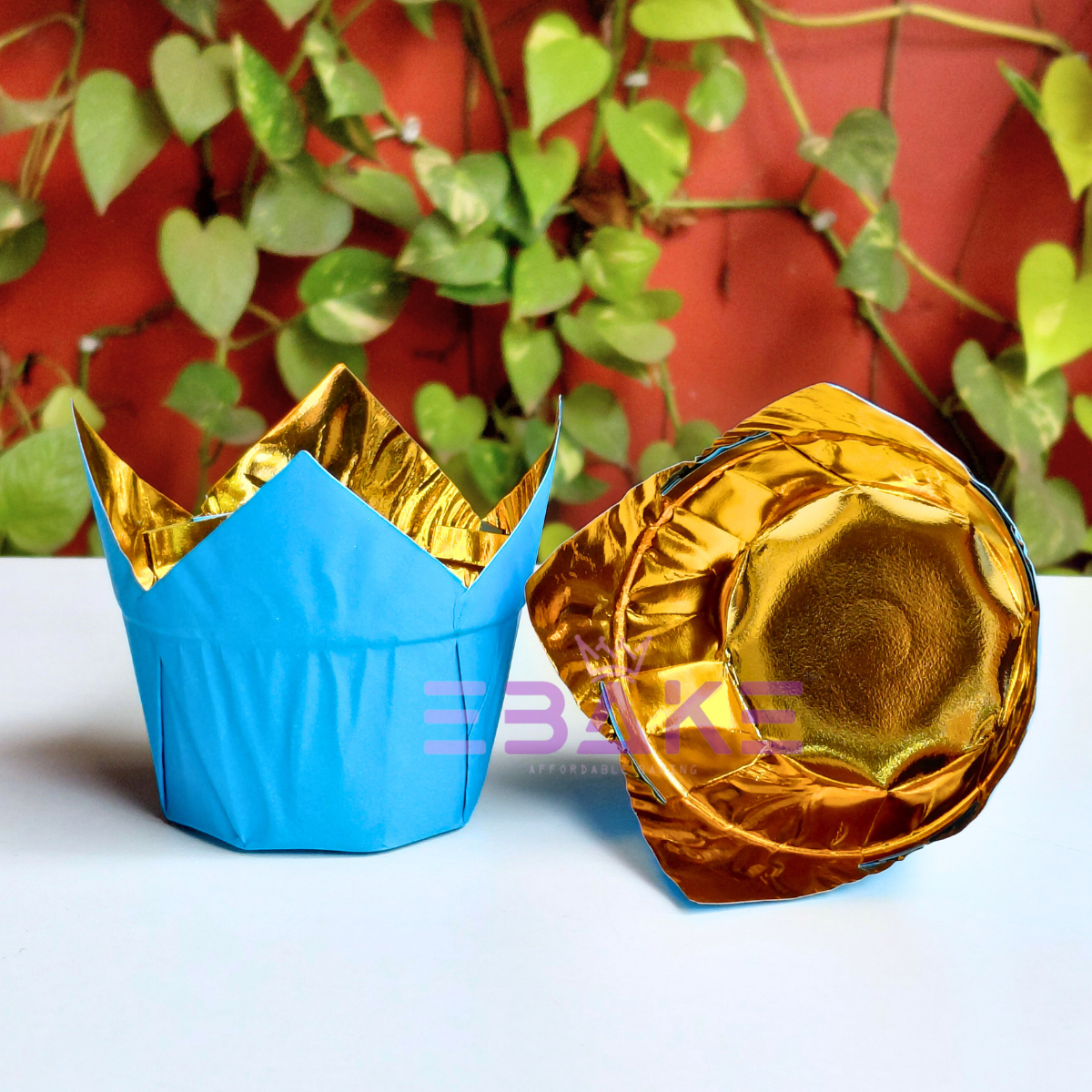 Blue Tulip Cupcake Liner Paper Baking Cups (Set of 50)
