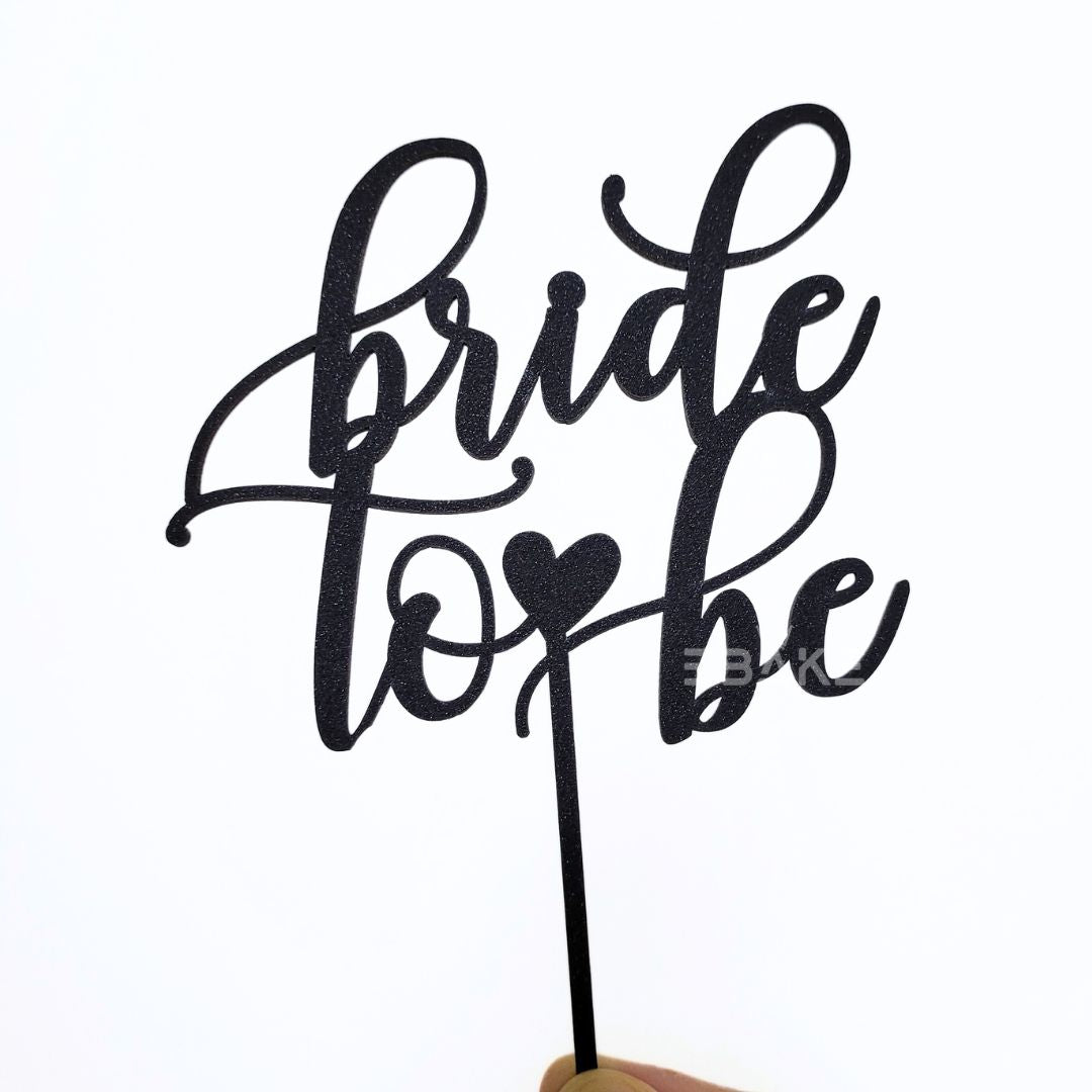 Bride To Be Cake Topper Black Shimmer