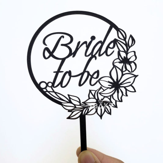 Bride To Be Cake Topper Black Shimmer