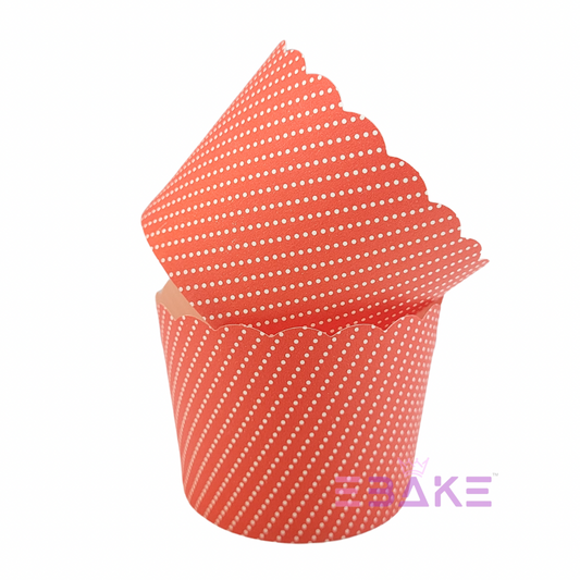 Paper Muffin Cup Red Polka Dots - Set Of 50 Pieces Medium