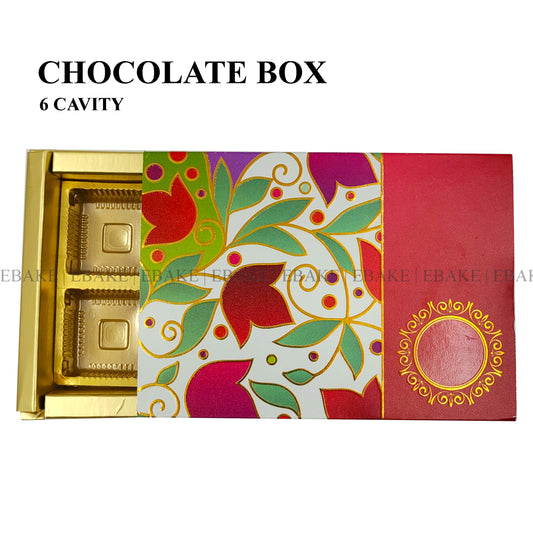 6 Cavity Chocolate Box Red (Set Of 5)