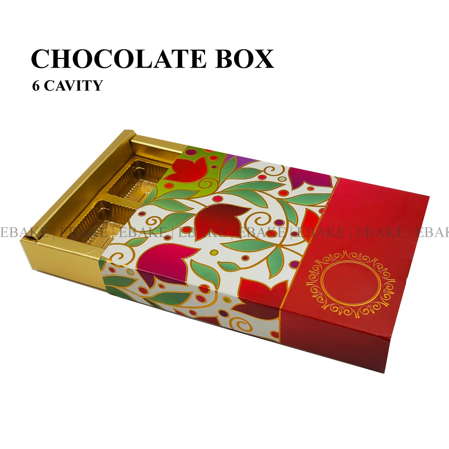 6 Cavity Chocolate Box Red (Set Of 5)