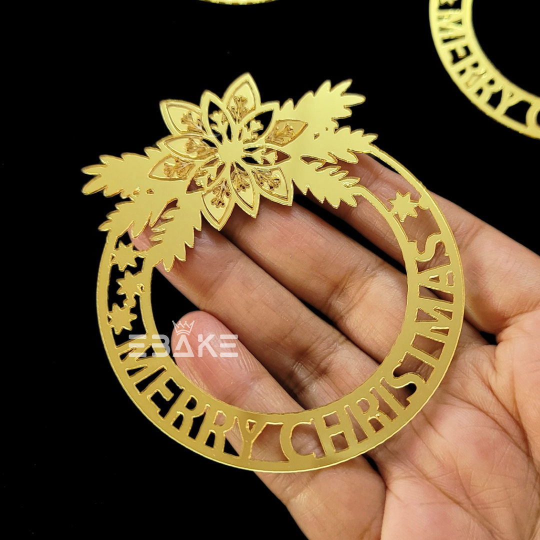 Merry Christmas Snowflake Cutout Gold (Set of 3 Pieces) Christmas Tree Ornament