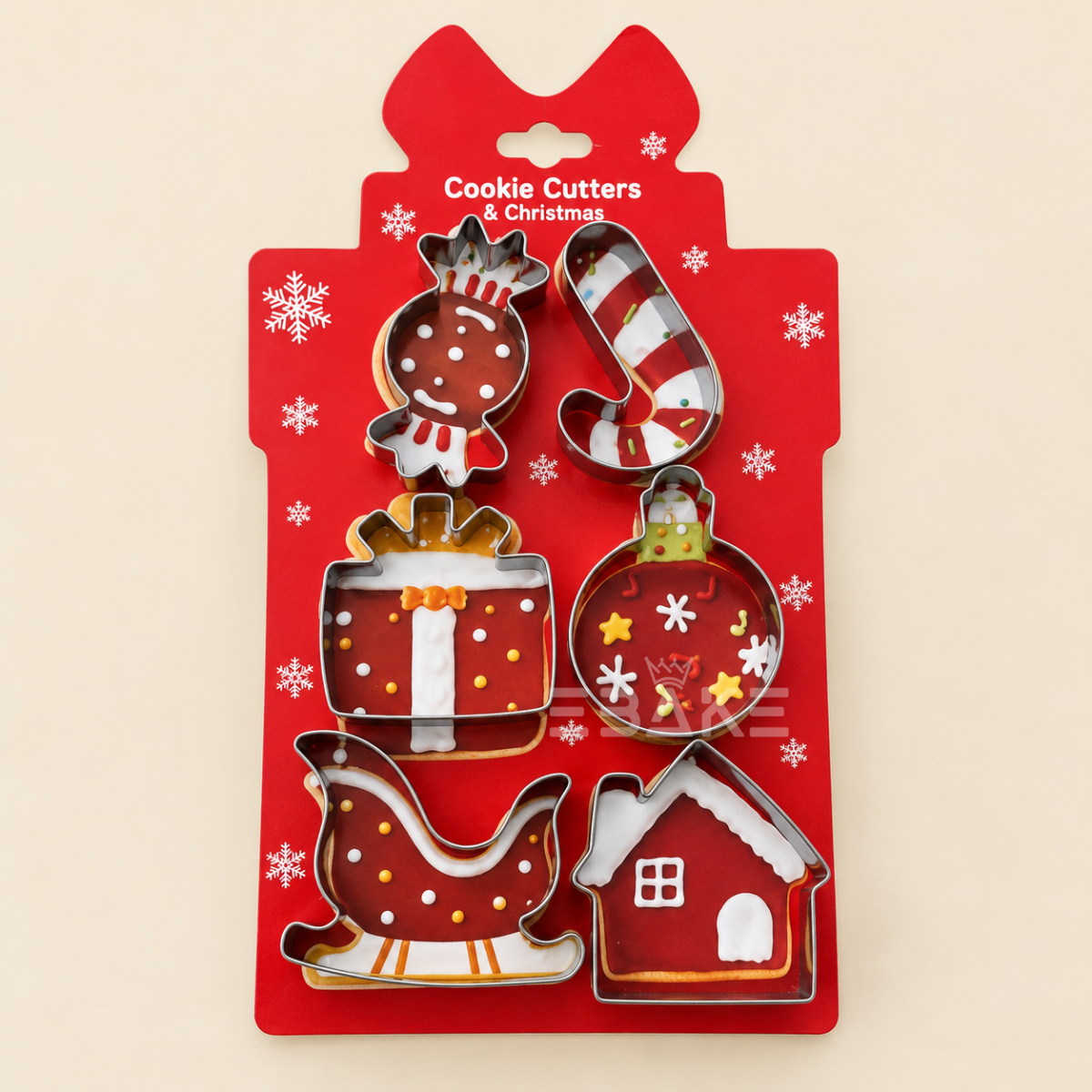 6 Pcs Christmas Cookie Cutter Set / Fondant Cutter Stainless Steel