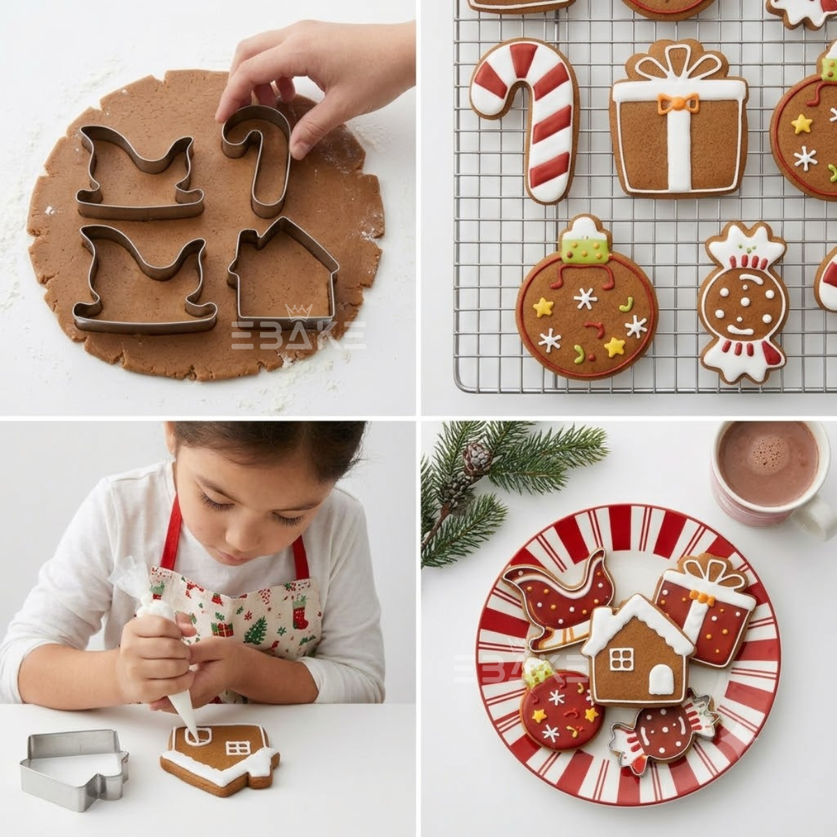 6 Pcs Christmas Cookie Cutter Set / Fondant Cutter Stainless Steel