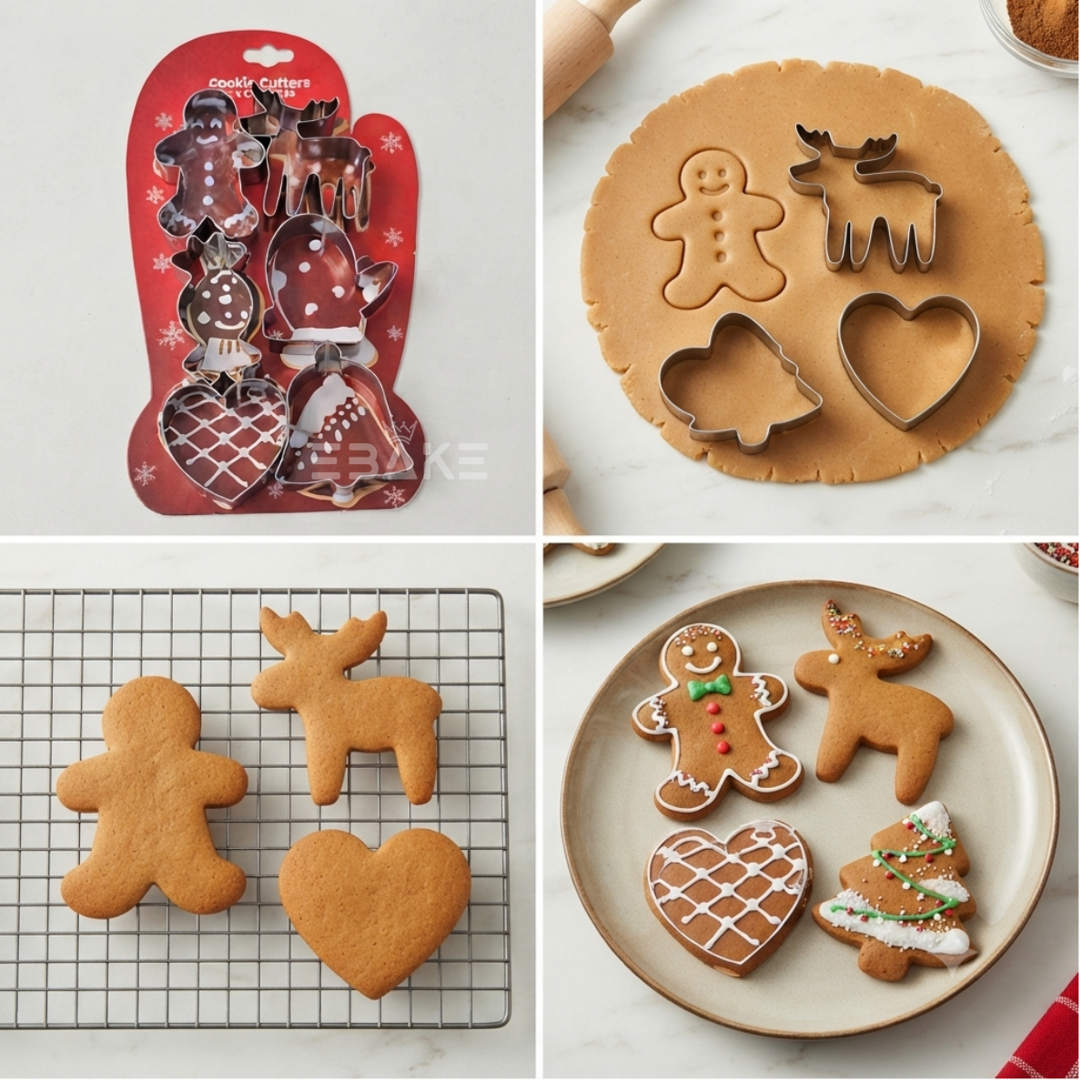 6 Pcs Christmas Cookie Cutter Set / Fondant Cutter Stainless Steel