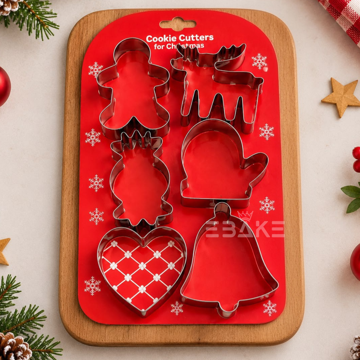 6 Pcs Christmas Cookie Cutter Set / Fondant Cutter Stainless Steel