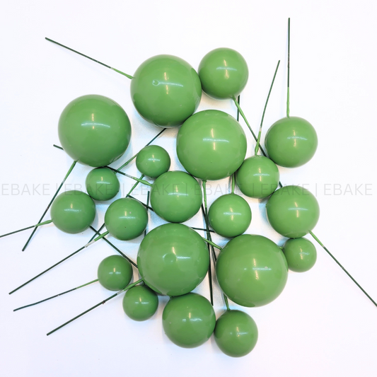 Leaf Green Faux Balls - Set Of 20 Pieces