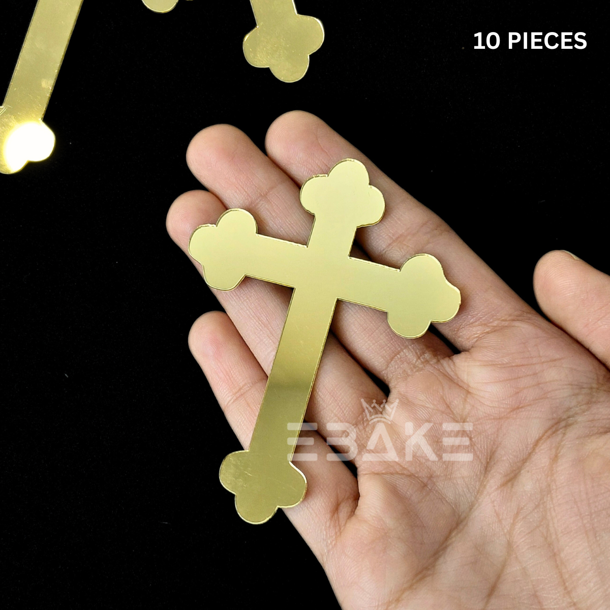 Cross Cake Topper for Baptism, First Holy Communion 3" (10 Pieces Set)