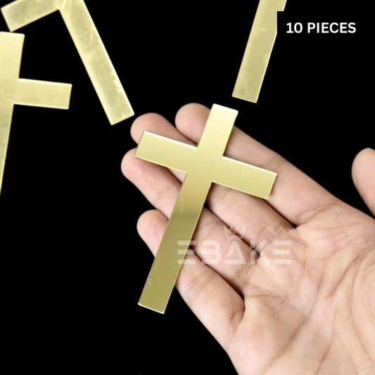 Cross Cake Topper for Baptism, First Holy Communion 3" (10 Pieces Set)