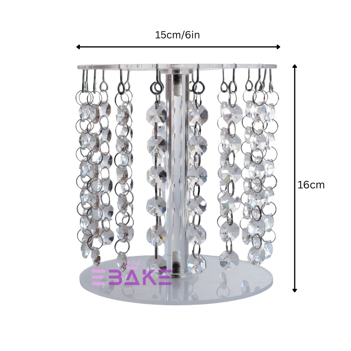 Crystal Cake Spacer (Cake Separator) for Wedding / Engagement Cakes 6 Inch