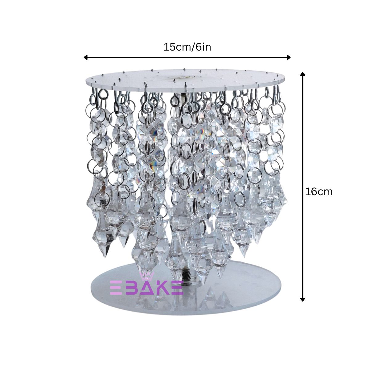 Layered Crystal Cake Spacer (Cake Separator) for Wedding / Engagement Cakes 6 Inch