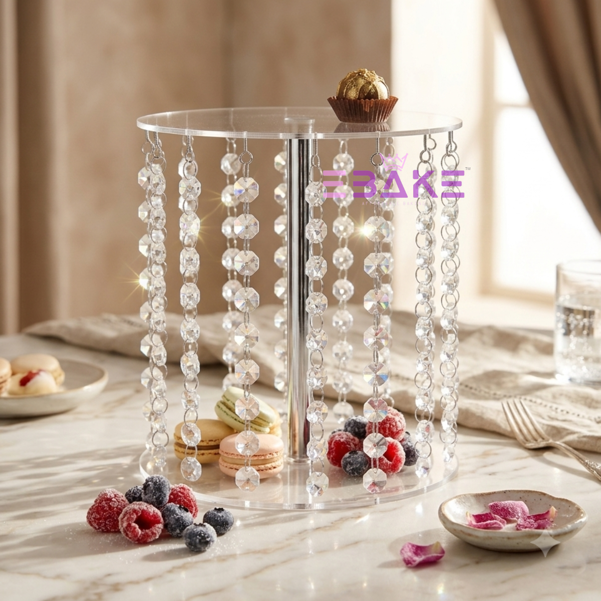 Crystal Cake Spacer (Cake Separator) for Wedding / Engagement Cakes 8 Inch