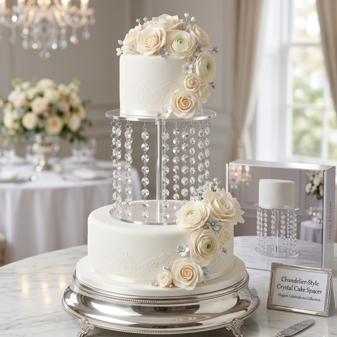 Crystal Cake Spacer (Cake Separator) for Wedding / Engagement Cakes 8 Inch
