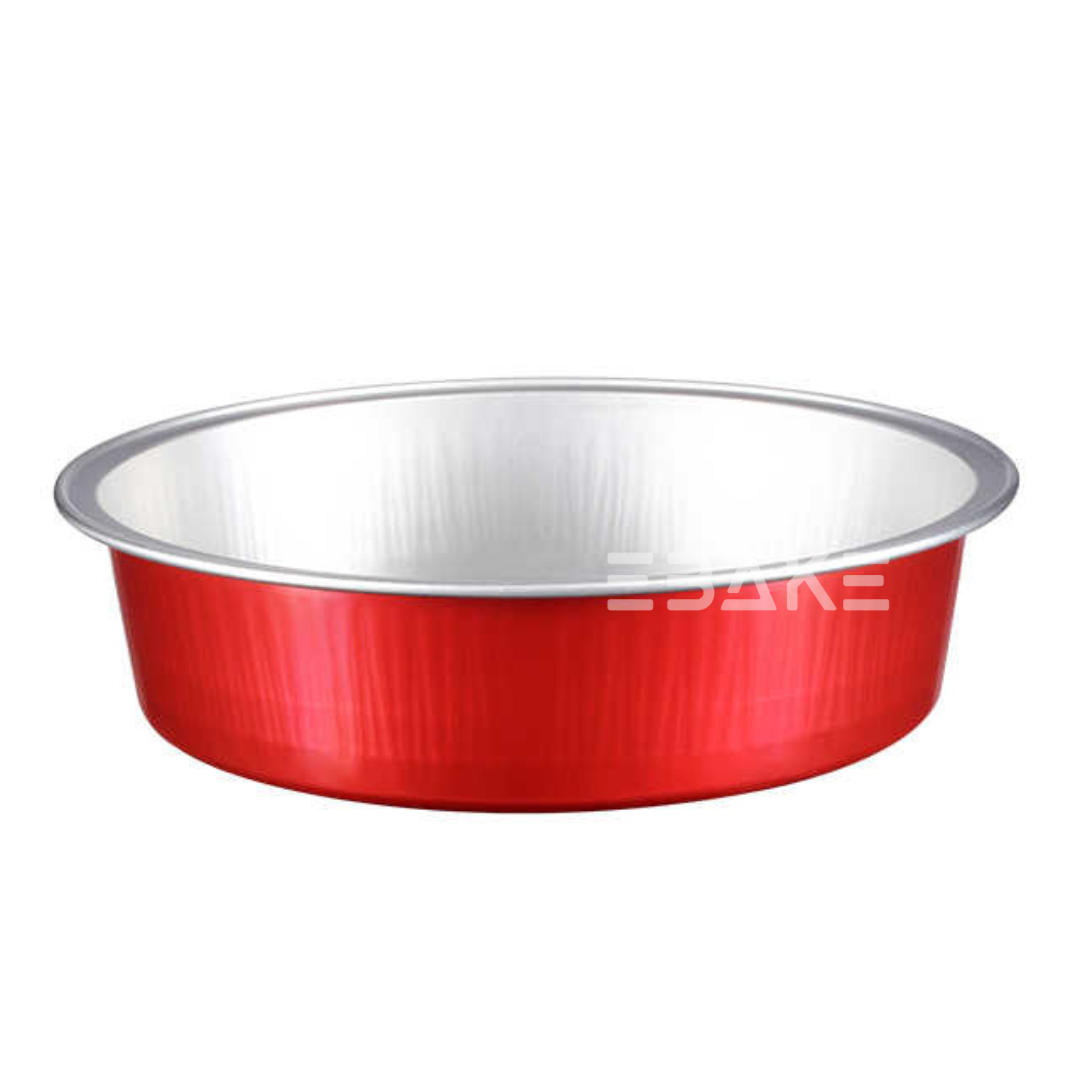 Round Aluminium Foil Baking Cups With Lids Red