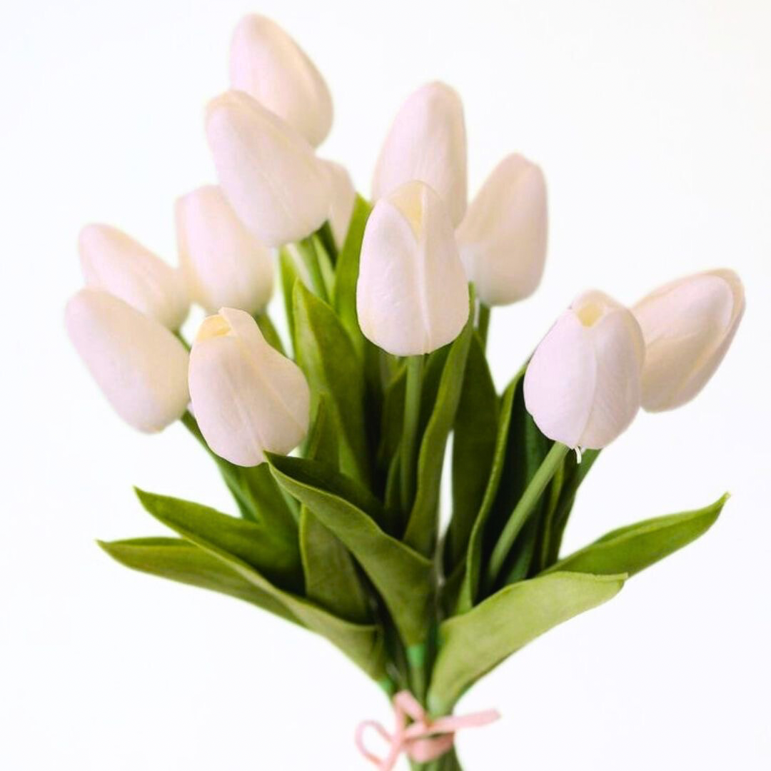 A938 Off White Tulips Bunch (10 Tulips)