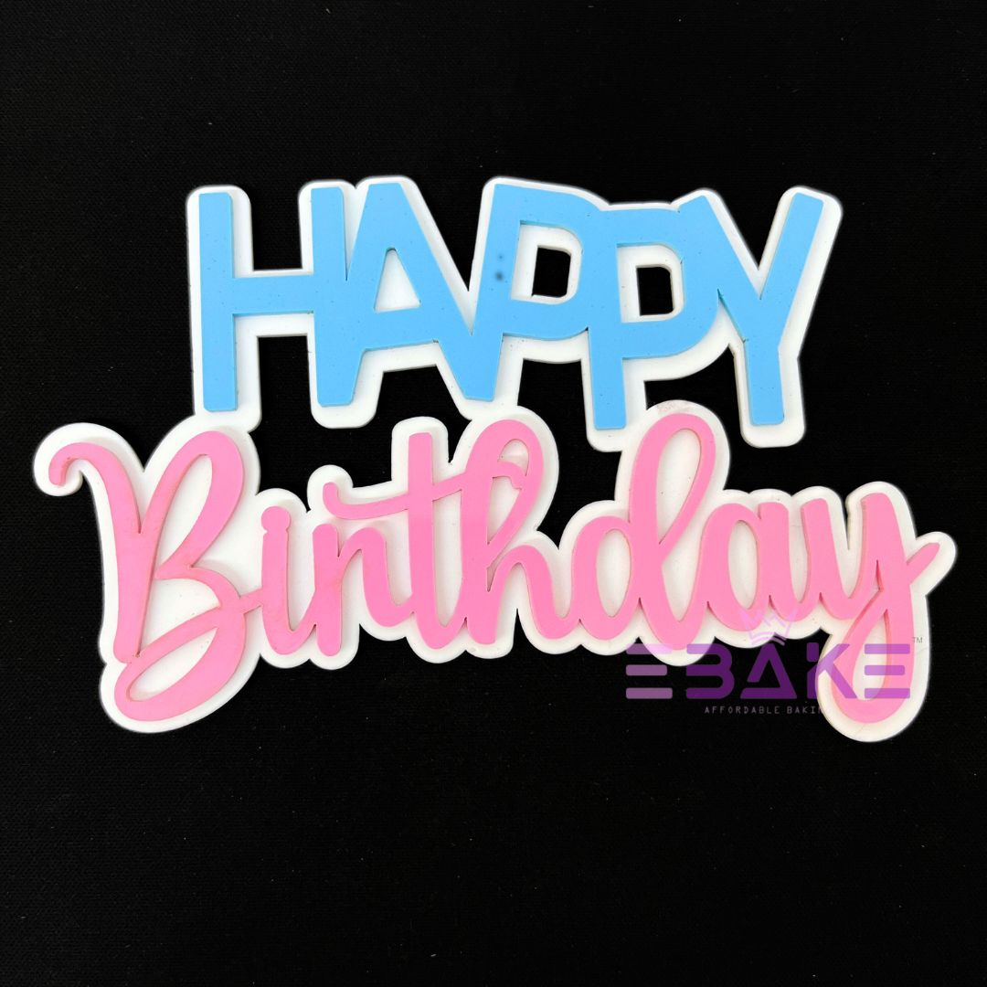 Double Colour Happy Birthday Cutout/Charm