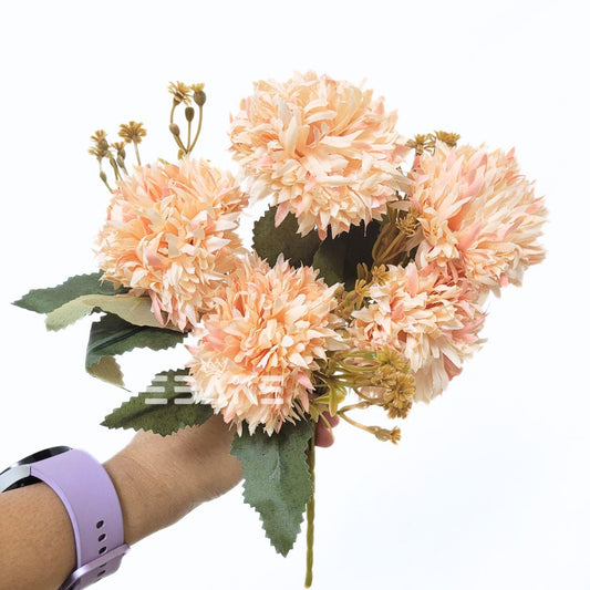 A1566 Peach Dahlia Bunch With Fillers