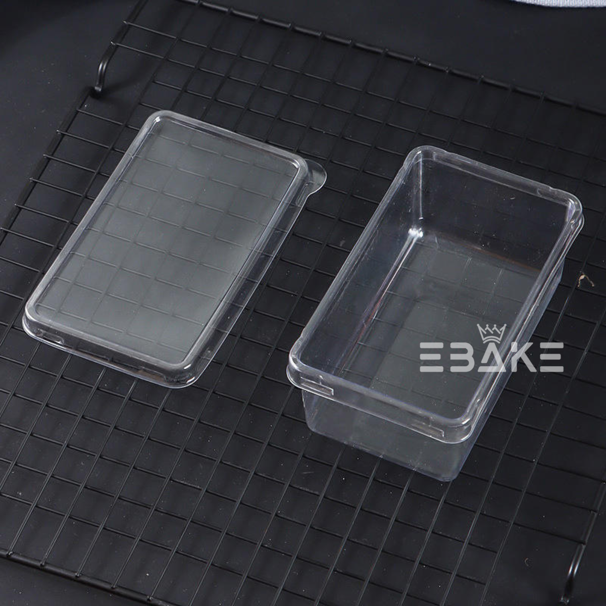 Rectangle PET Plastic Disposable Clear Container With Lid For Desserts