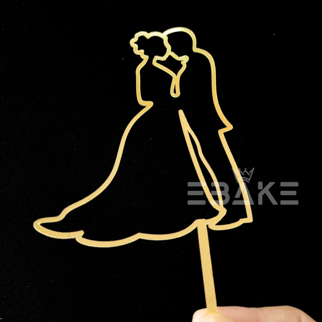 Couple Line Art Cake Topper