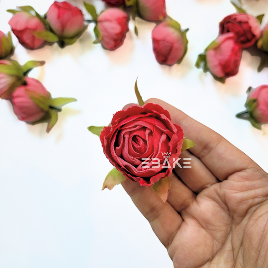 A1740 Dried Finish Small Rose - Red