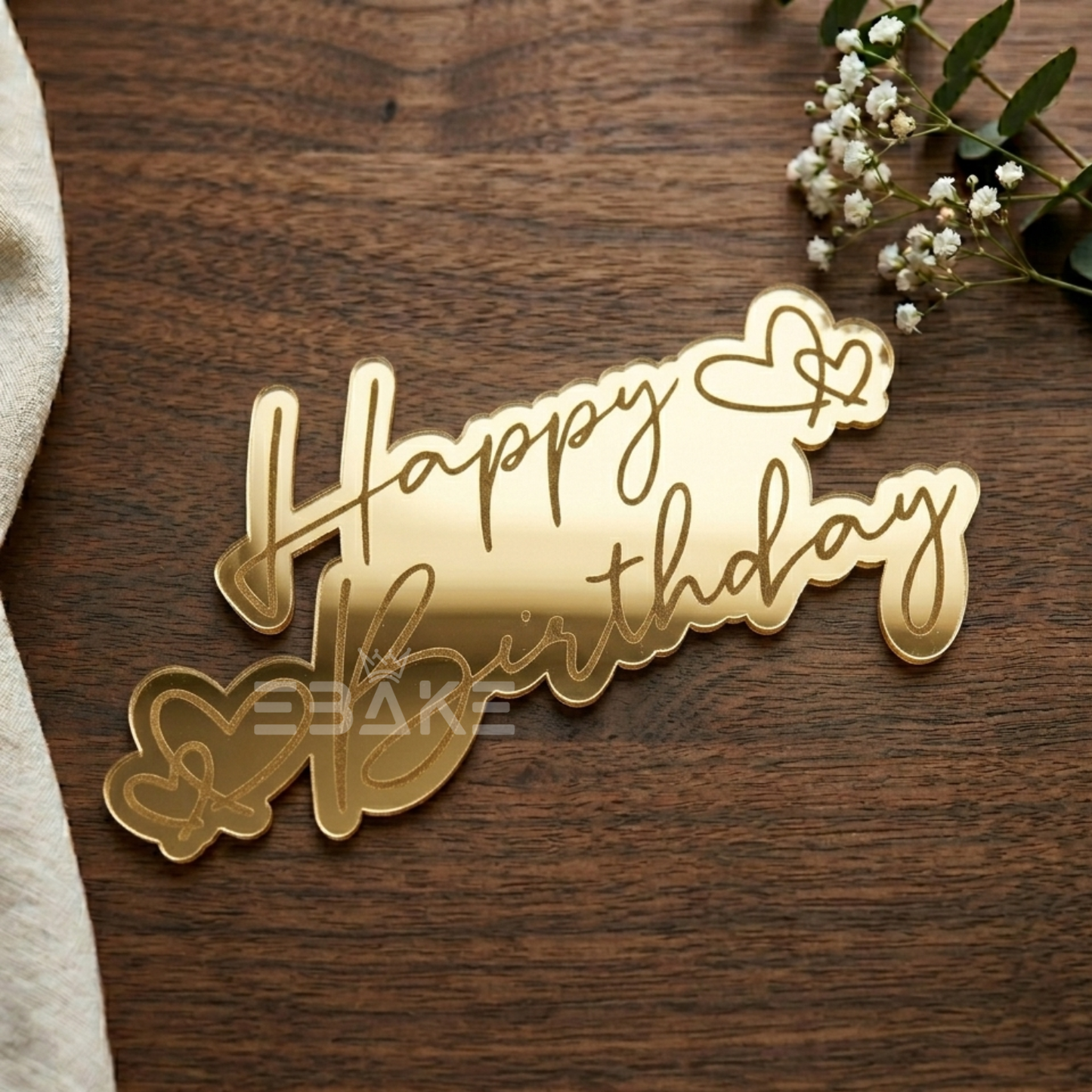 Happy Birthday Engraved Cutout (Set of 5)