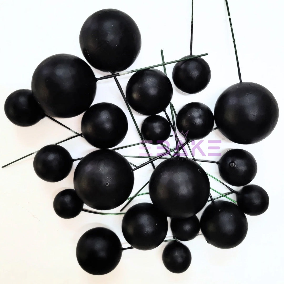 F8 Matte Faux Balls - Black (Set Of 20 Pieces