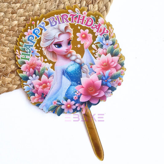 Elsa Printed Acrylic Cake Topper