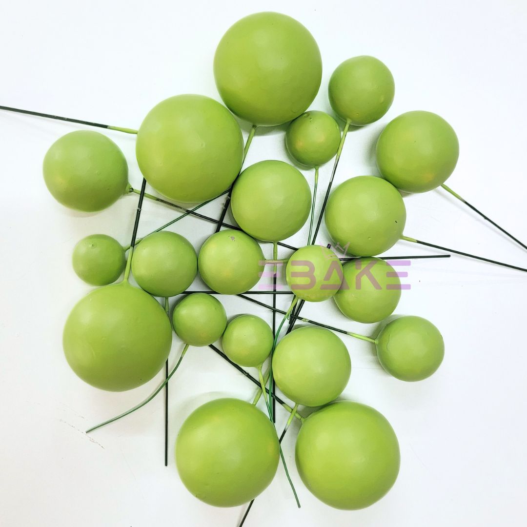 F1 Matte Faux Balls - Avocado Green (Set Of 20 Pieces)