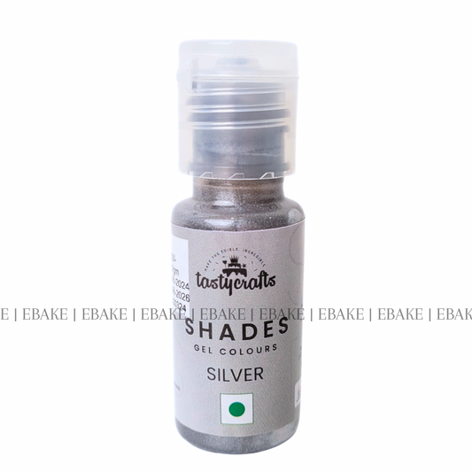Silver Edible Concentrated Gel Colour for Cake Decorating - 20g Bottle