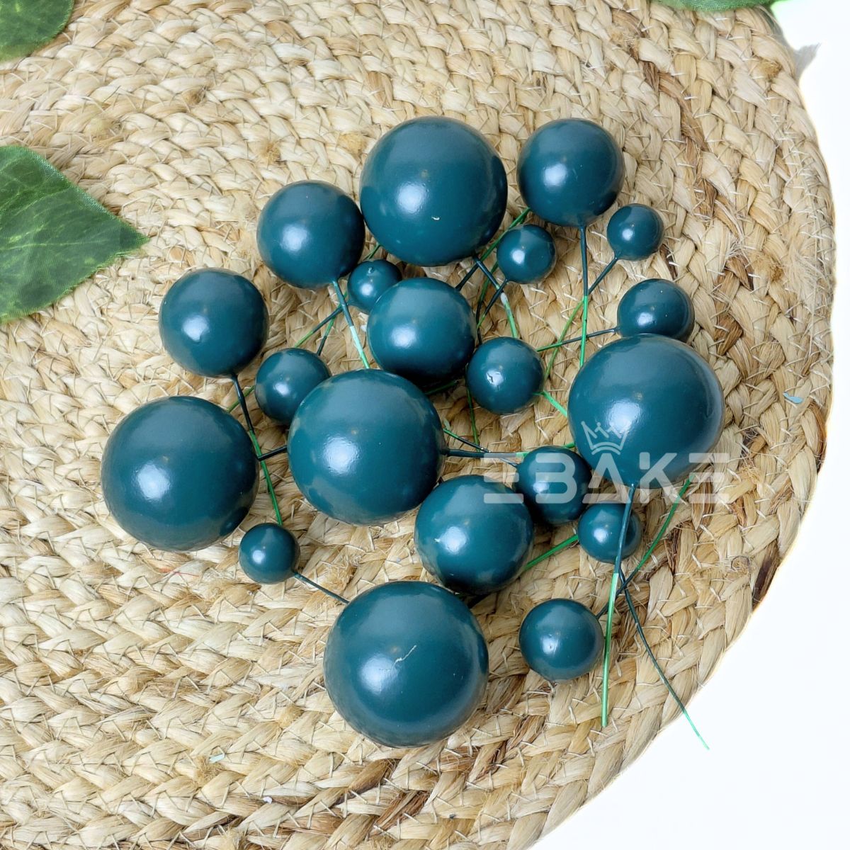 Pine Green Faux Balls - Set Of 20 Pieces
