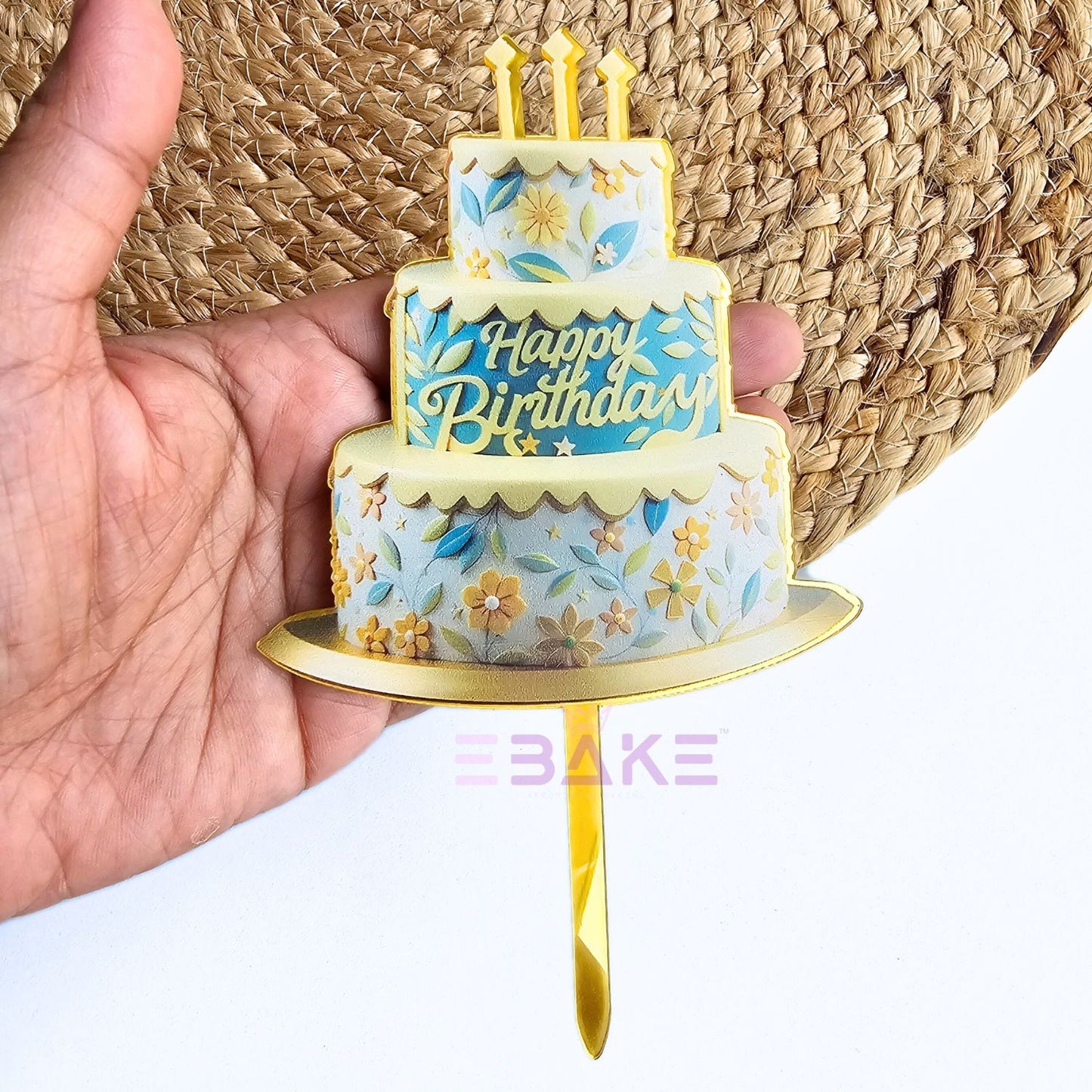 Happy Birthday Graphic Acrylic Cake Topper