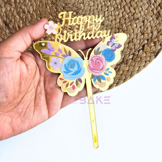Happy Birthday Graphic Acrylic Cake Topper