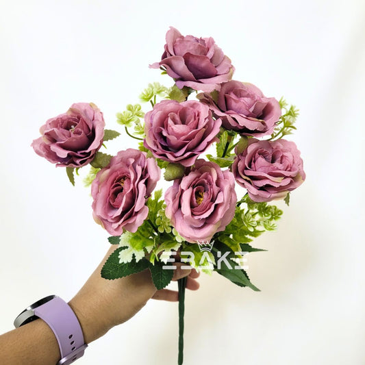 A1696 Small Rose Bunch (7 Roses With Fillers) Vintage Pink