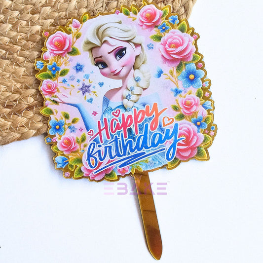 Elsa Printed Acrylic Cake Topper