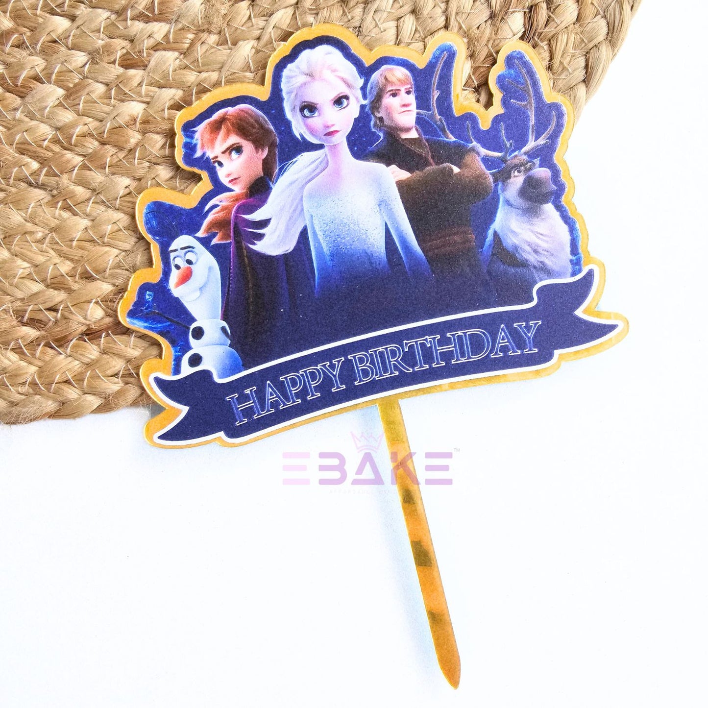 Frozen Printed Acrylic Cake Topper