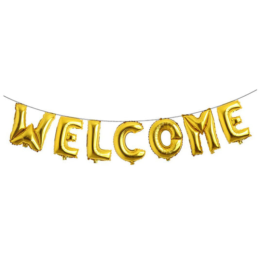 Welcome Foil Balloon Gold 16 Inch