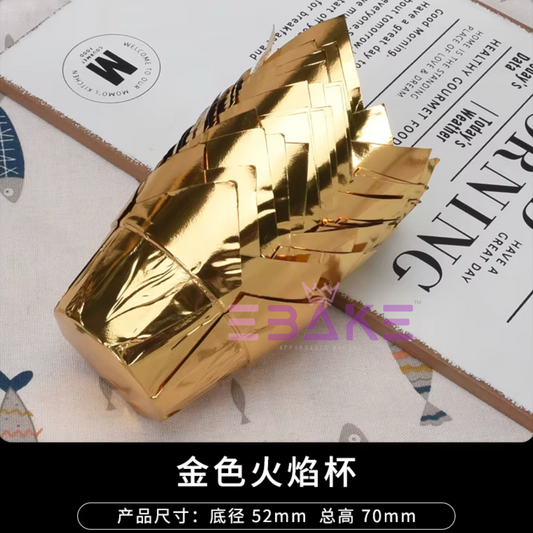 Gold Tulip Cupcake Liner Paper Baking Cups (Set of 50)