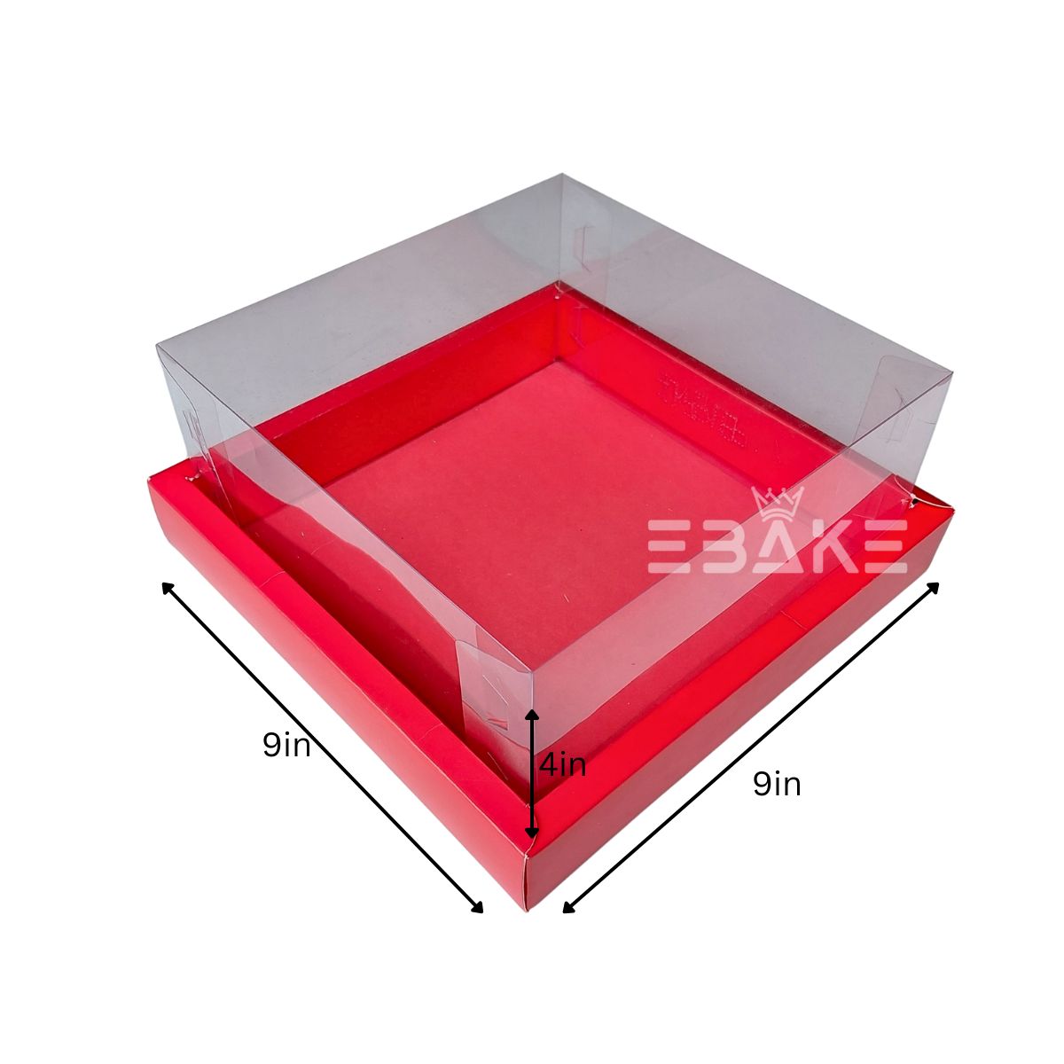 Red Full Display Hamper Box(Square) 9*9*4 - Set Of 2