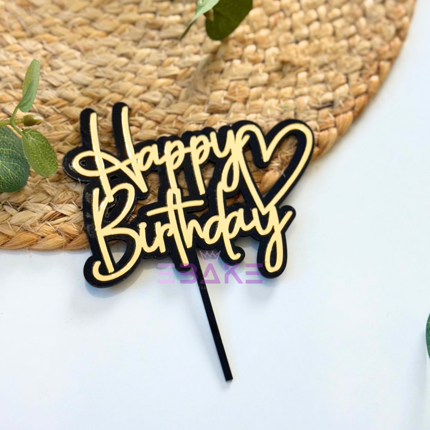 Happy Birthday Double Color Cake Topper