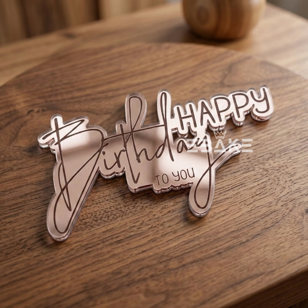 Happy Birthday Engraved Cutout (Set of 10) - Rose Gold