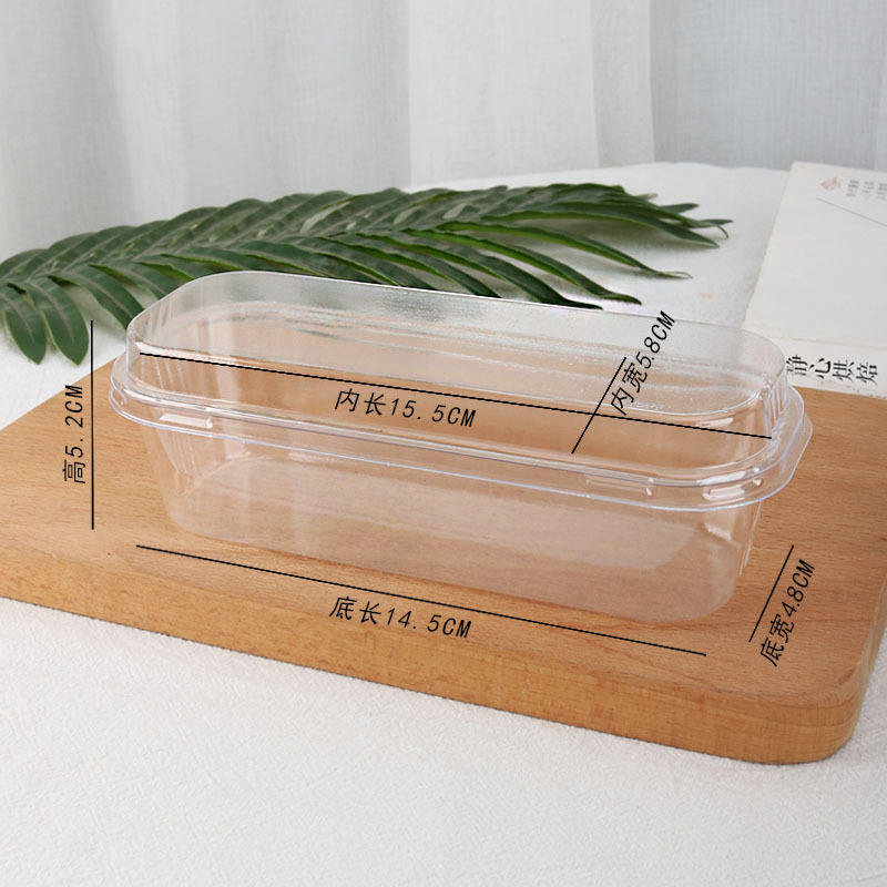 Rectangle PET Plastic Disposable Clear Container With Lid For Desserts