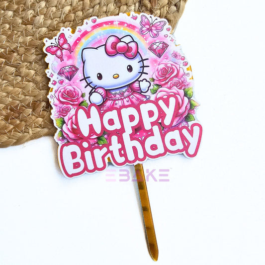 Hello Kitty Printed Acrylic Cake Topper