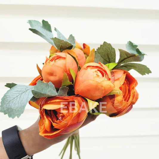 Peony Bunch - Orange A397 (9 peonies)