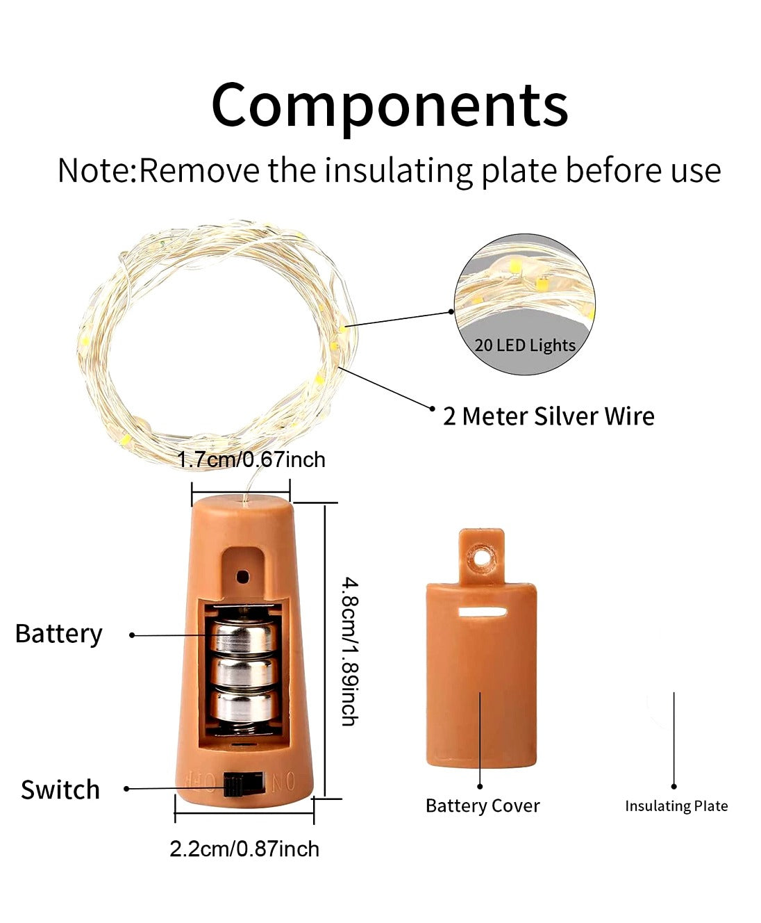LED String Light/Cork Light - Fairy Light (Single Piece)